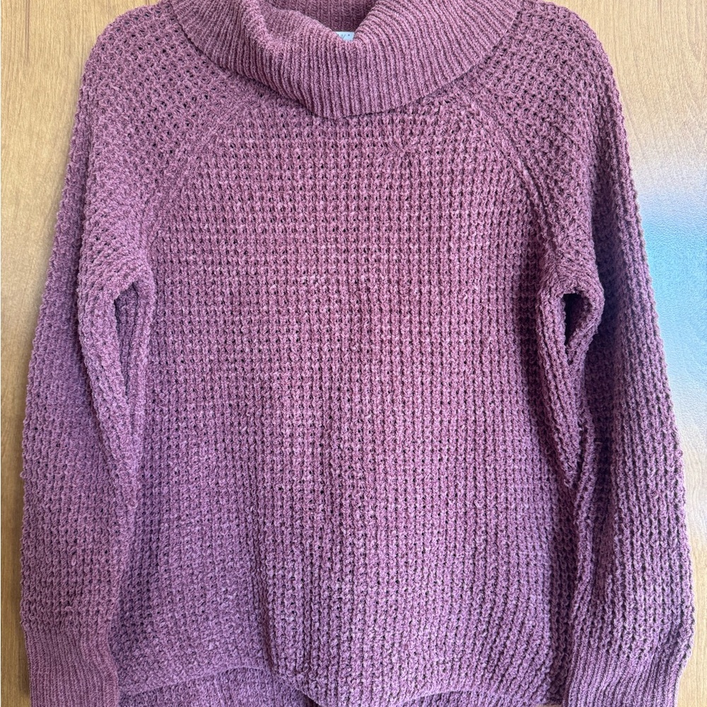 Pink Rose Plum Turtleneck Sweater